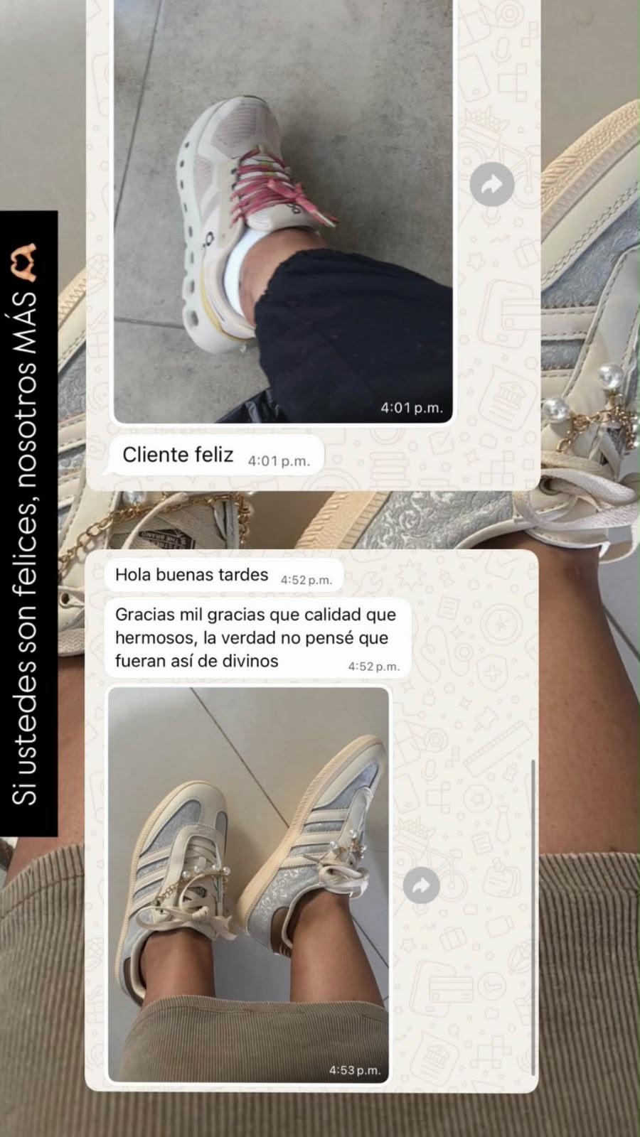 Foto y mensajes de clientes felices, 3
