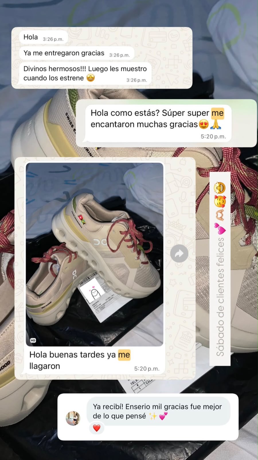 Foto y mensajes de clientes felices, 5