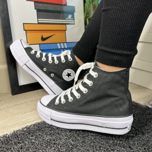 CONVERSE PLATAFORMA BOTA NEGRO