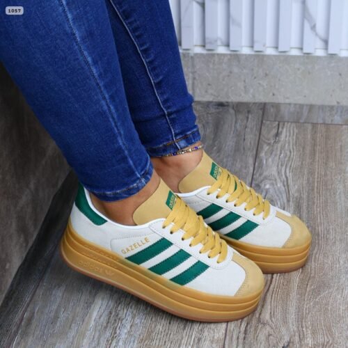 ADIDAS GAZELLE BOLD BEIGE-VERDE